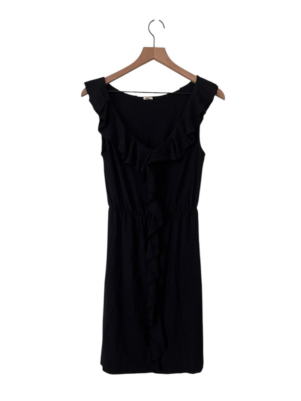 J Crew Womens Black Ruffle Neck Tie Waist Size Small Style 29816 Y2K